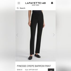 Lafayette 148NY Crepe Finesse Barrow pants dark navy sz 0